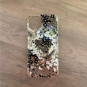 Black, white, and gold flowered Kate Spade case ￼